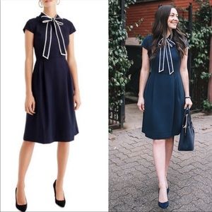 J. Crew navy neck tie dress with cap sleeves